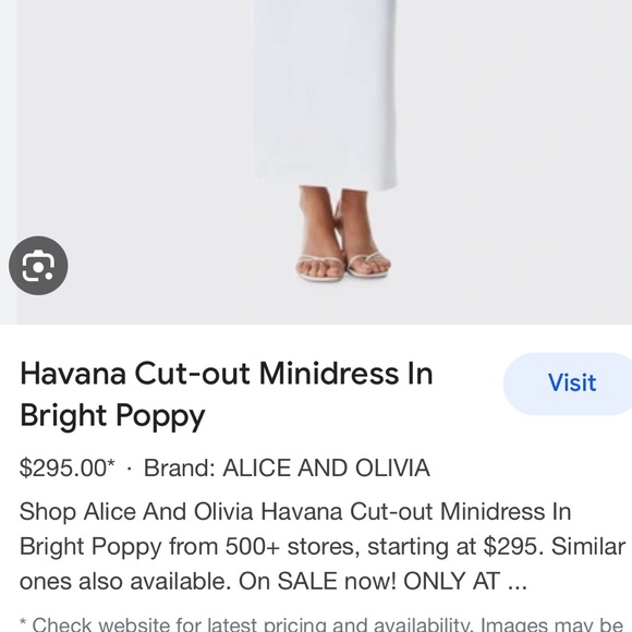 Alice & Olivia - Havana Cut-Out; Midi Dress (in off-white) Brand New w. Tags - Picture 11 of 13